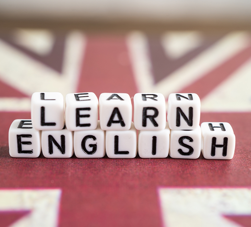 Würfel mit Buchstaben Learn English